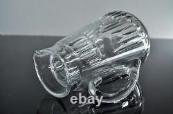 Antique XXL Pitcher Jug Water Wine Crystal Size Moulded Spear Baccarat Signed