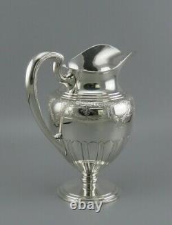 Antique c1925 Frank Smith Sterling Silver Victorian Style Water Pitcher Jug