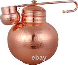 Antique copper Water pitcher/dispenser, 8000ml, Set (Jug With Loti and stand)