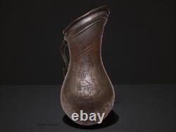 Antique islamic Engraved copper Ewer Pitcher water jug 19th cent Afghanistan 25H