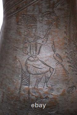 Antique islamic Engraved copper Ewer Pitcher water jug 19th cent Afghanistan 25H