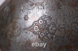 Antique islamic Engraved copper Ewer Pitcher water jug 19th cent Afghanistan 25H