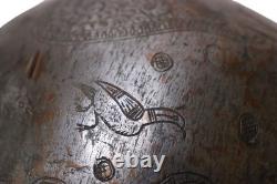 Antique islamic Engraved copper Ewer Pitcher water jug 19th cent Afghanistan 25H