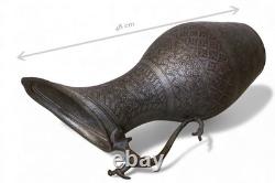 Antique islamic Engraved copper Ewer Pitcher water jug 19th cent Afghanistan 25M