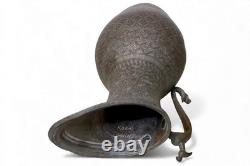 Antique islamic Engraved copper Ewer Pitcher water jug 19th cent Afghanistan 25M
