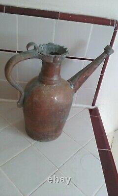 Antique middle eastern, collectable copper persian Islamic water jug pitcher