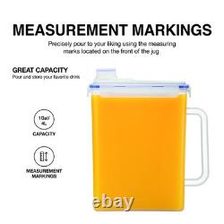 Aqua Fridge Door Water Jug with Handle BPA Free Plastic Pitcher with Screw To