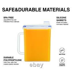 Aqua Fridge Door Water Jug with Handle BPA Free Plastic Pitcher with Screw To