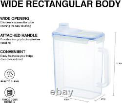 Aqua Fridge Door Water Jug with Handle BPA Free Plastic Pitcher with Screw Top L