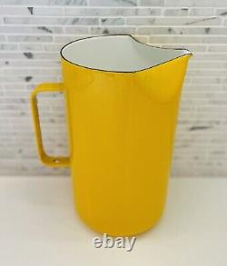 Arabia Finland Pitcher Kaj Franck Enamel Jug Yellow Vintage Mid Century Finland