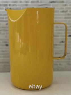 Arabia Finland Pitcher Kaj Franck Enamel Jug Yellow Vintage Mid Century Finland