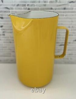 Arabia Finland Pitcher Kaj Franck Enamel Jug Yellow Vintage Mid Century Finland