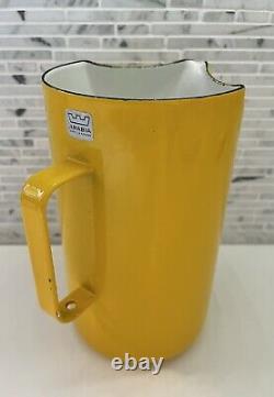 Arabia Finland Pitcher Kaj Franck Enamel Jug Yellow Vintage Mid Century Finland