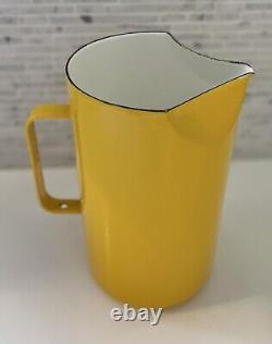 Arabia Finland Pitcher Kaj Franck Enamel Jug Yellow Vintage Mid Century Finland