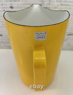 Arabia Finland Pitcher Kaj Franck Enamel Jug Yellow Vintage Mid Century Finland