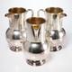 Argent Italy Silver Plated Brass Water Pitchers Jugs Set Of 3 Vintage