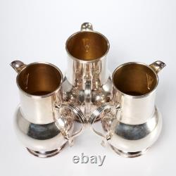 Argent Italy Silver Plated Brass Water Pitchers Jugs Set of 3 Vintage