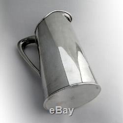 Art Moderne Water Martini Pitcher Hand Made Sterling Silver 1950s