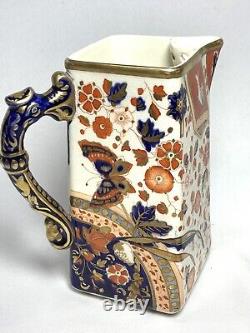 Atq c1890 RIDGWAYS England Porcelain OLD DERBY Pattern Water Jug Pitcher With LID