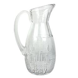 BACCARAT France NANCY Optic Toothed 48oz Cocktail Water Pitcher Carafe Jug 10