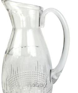 BACCARAT France NANCY Optic Toothed 48oz Cocktail Water Pitcher Carafe Jug 10