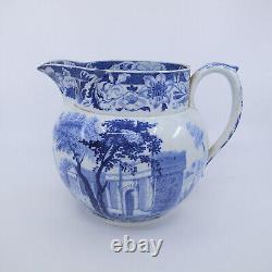 BLUE CLAUDE by JOSIAH WEDGWOOD Pearlware 1825 Large Jug Water Pitcher FLAWS