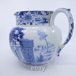 BLUE CLAUDE by JOSIAH WEDGWOOD Pearlware 1825 Large Jug Water Pitcher FLAWS