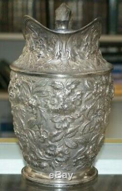 Baltimore Rose Schofield Water Pitcher Sterling Silver Floral Repousse