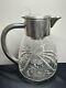 Beautiful Quality Heavy Silver Plate Glass Wmf Water Jug Pitcher With Ice Holder