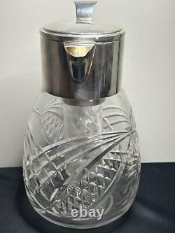 Beautiful Quality Heavy Silver Plate Glass WMF Water Jug Pitcher With Ice Holder