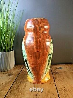 Beautiful Rare Hj Wood Ltd Pottery Owl Art Deco Water Jug Pitcher Vase Vintage