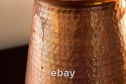 Bedside Water Carafe Pitcher Copper with Lid 68 Oz Drink More Lower Your Sugar