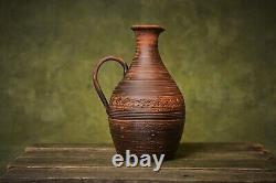 Big ceramic pitcher clay vessel water jug wine gifts jugful handmade ceramics Uk