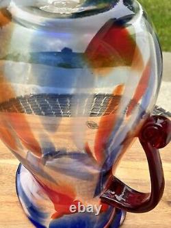 Blenko Confetti Art Glass Water Carafe Pitcher 11.5 USA WithTag Limited Edition