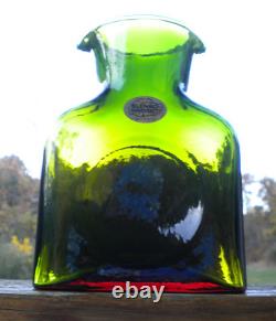 Blenko Glass MINI Water Bottle 384M Special Edition Green / Topaz