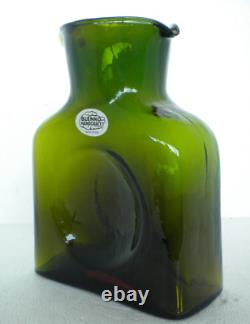 Blenko Glass MINI Water Bottle 384M Special Edition Green / Topaz