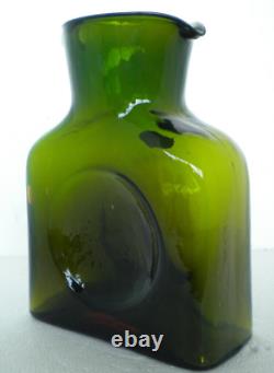 Blenko Glass MINI Water Bottle 384M Special Edition Green / Topaz