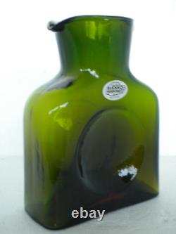 Blenko Glass MINI Water Bottle 384M Special Edition Green / Topaz