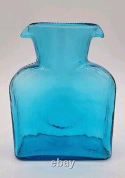 Blenko HTF 50's Ice Blue 384 Water Bottle, Double Spout Pitcher