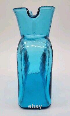 Blenko HTF 50's Ice Blue 384 Water Bottle, Double Spout Pitcher