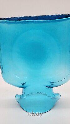 Blenko HTF 50's Ice Blue 384 Water Bottle, Double Spout Pitcher