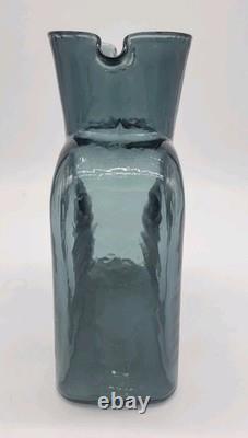 Blenko HTF 50s Charcoal 384 Water Bottle, Double Spout Pitcher