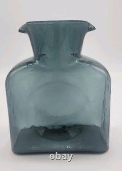 Blenko HTF 50s Charcoal 384 Water Bottle, Double Spout Pitcher