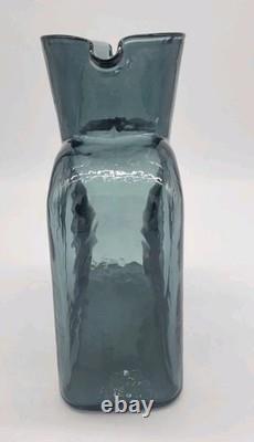 Blenko HTF 50s Charcoal 384 Water Bottle, Double Spout Pitcher