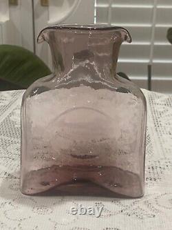 Blenko Mini Water Bottle / Vase / Pitcher 2013 Orchid Mini Limited Series May