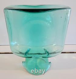 Blenko Seafoam Green Teal Double Spout Jug Pitcher 8 Inches Holds 42 Ozs