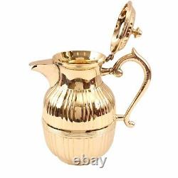 Brass Barrel Design Jug Pitcher with Lid 1250 ML for Storage & Serving Water