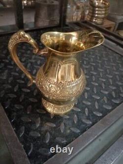 Brass Designer Jug Pitcher, Storage Drinking Water Home Hotel Restaurant 1.5 L