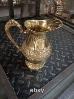 Brass Designer Jug Pitcher, Storage Drinking Water Home Hotel Restaurant 1.5 L