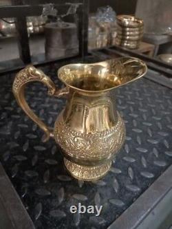 Brass Designer Jug Pitcher, Storage Drinking Water Home Hotel Restaurant 1.5 L